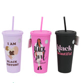 24OZ BHM TUMBLER Assorted (1) Purple  I AM BLACK HISTORY UPC # 020748368101 - (1) Pink -  BLACK GIRL EXCELLENCE UPC # 020748368149 ( 1) Black -BLACK & BEAUTIFUL UPC # 020748368132 - Pre Sticked $5